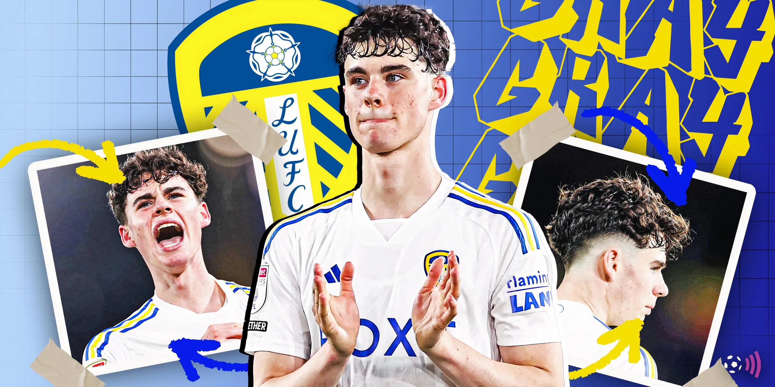 Archie Gray thi đấu cho Leeds United tại Elland Road