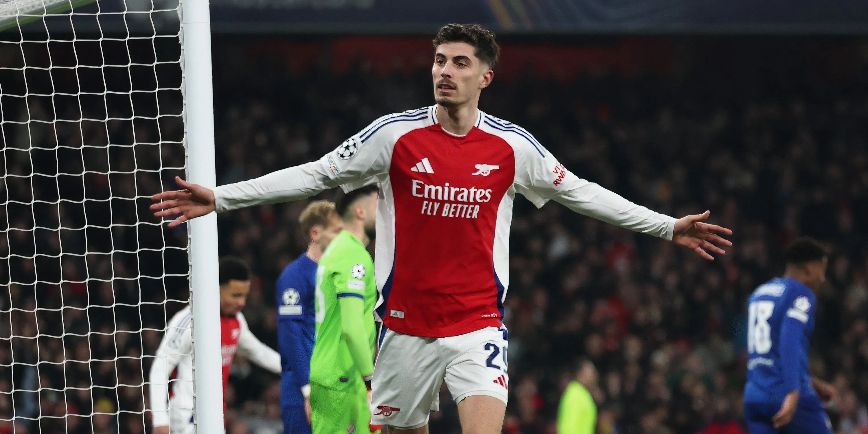 Kai Havertz thi đấu cho Arsenal tại Champions League trước khi dính chấn thương