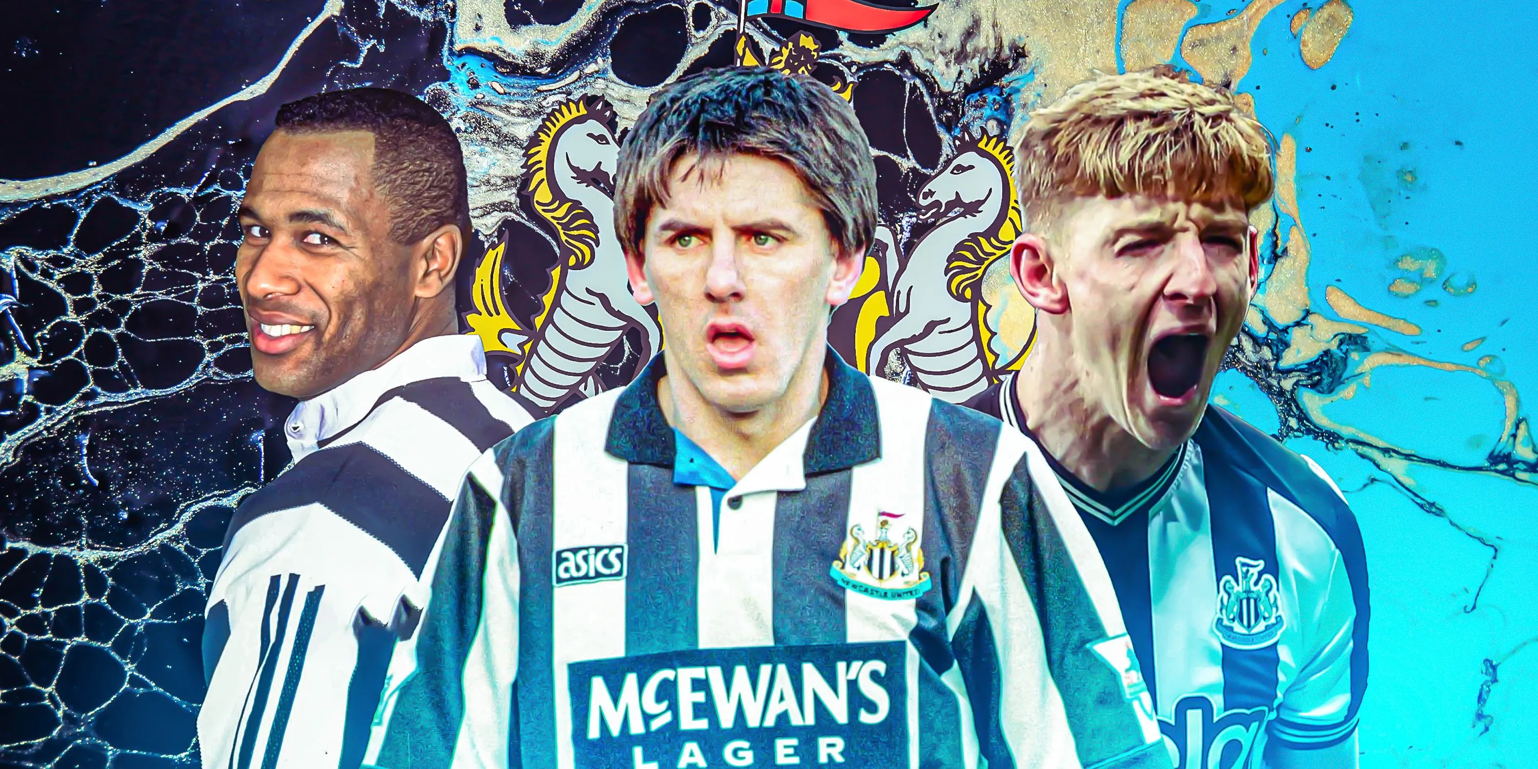 Les Ferdinand cùng đồng đội tại Newcastle United