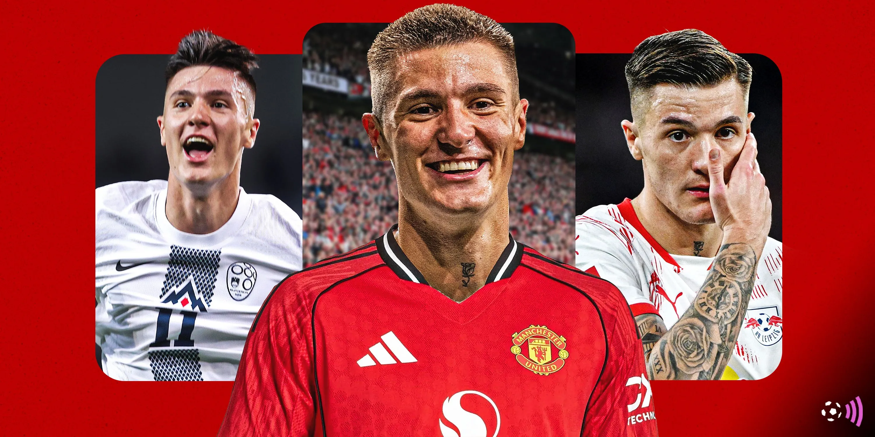 Benjamin Sesko trong màu áo RB Leipzig, cầu thủ đang được Manchester United và Arsenal theo dõi